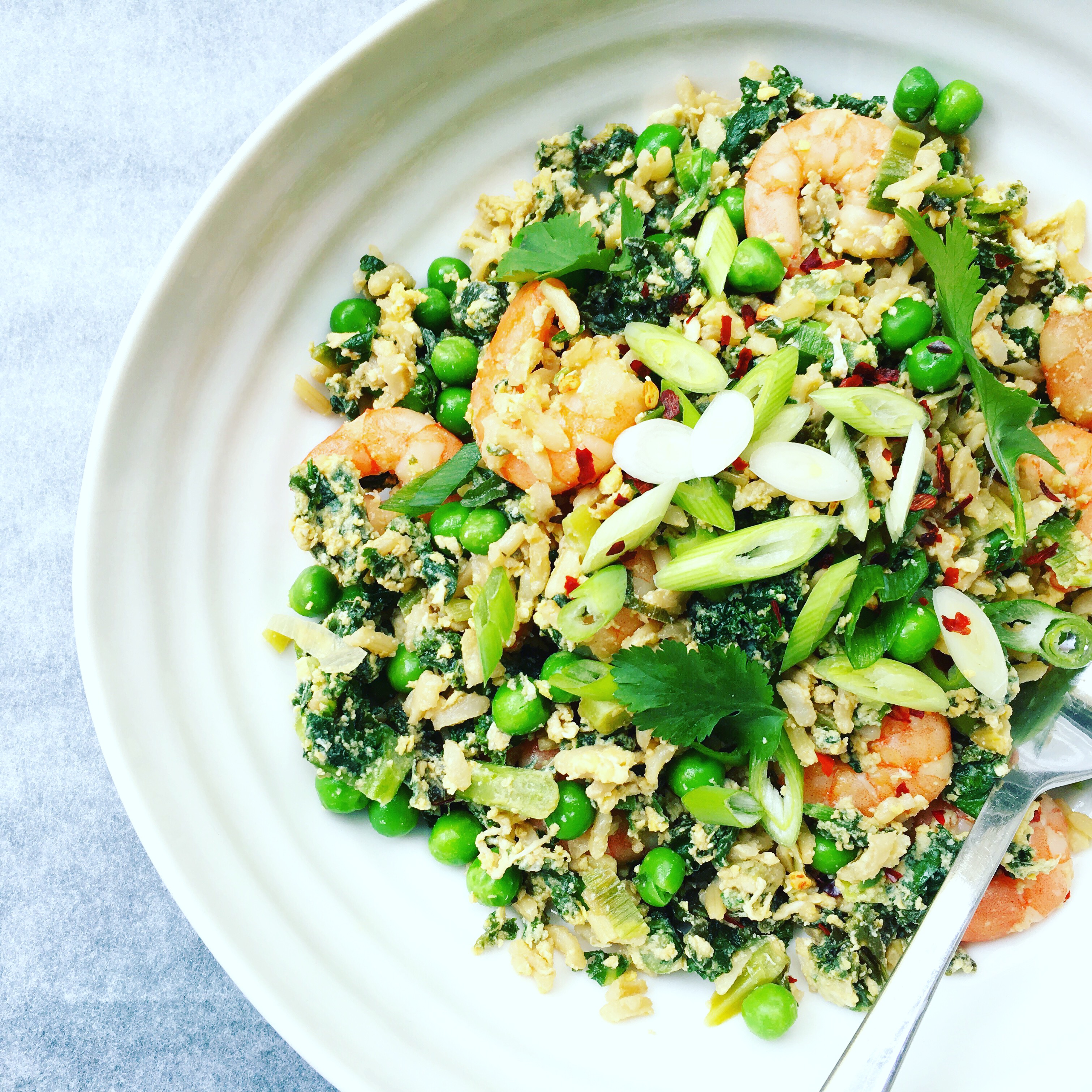 Kale and prawn egg fried rice Healthy eating recipes eatwise